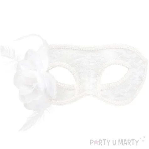 maska karnawalowa wenecka azurowa classic bialy boland