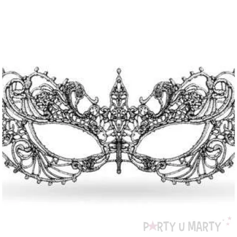 maska karnawalowa wenecka azurowa classic srebrny godan