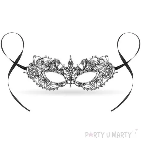 maska karnawalowa wenecka azurowa classic srebrny godan