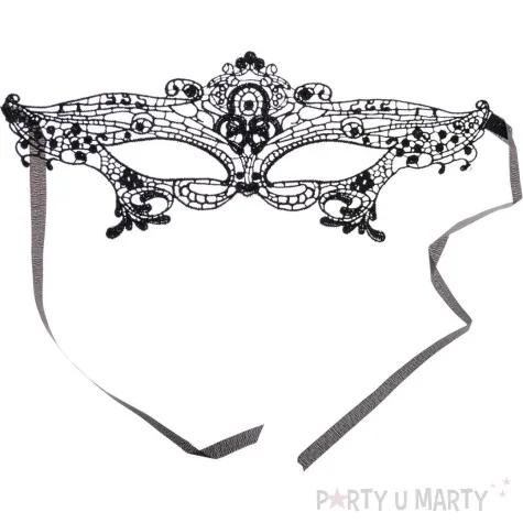 maska karnawalowa wenecka azurowa lux czarny arpex