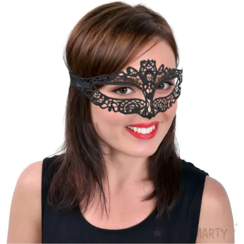 maska karnawalowa wenecka azurowa roza czarny arpex