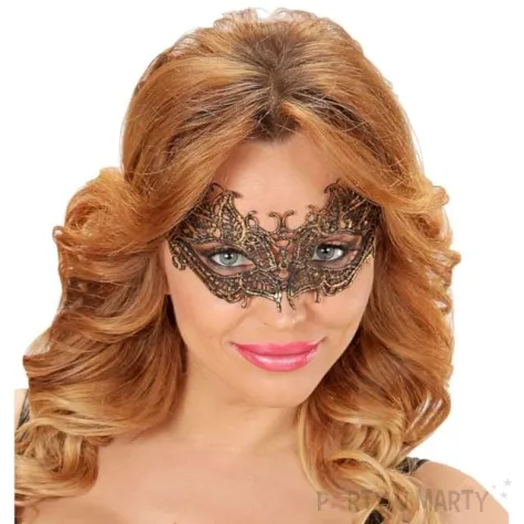 maska karnawalowa wenecka azurowa zloty widmann