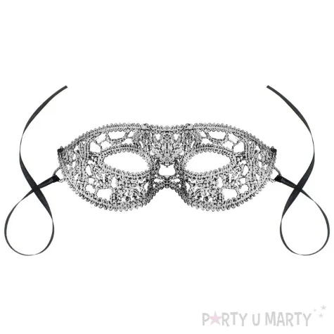 maska karnawalowa wenecka dama srebrny godan