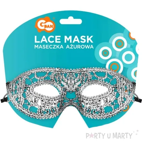maska karnawalowa wenecka dama srebrny godan