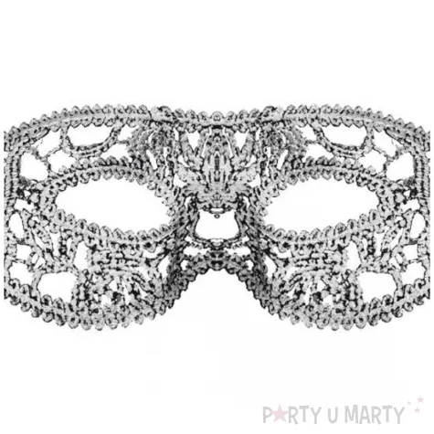 maska karnawalowa wenecka dama srebrny godan