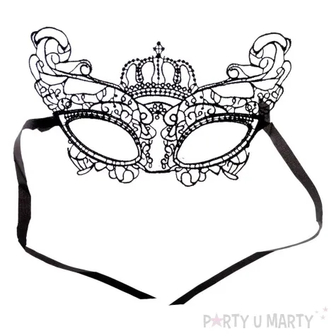 maska karnawalowa wenecka koronka czarny arpex