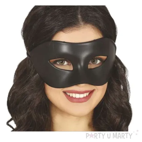 maska karnawalowa wenecka matowa czarna guirca
