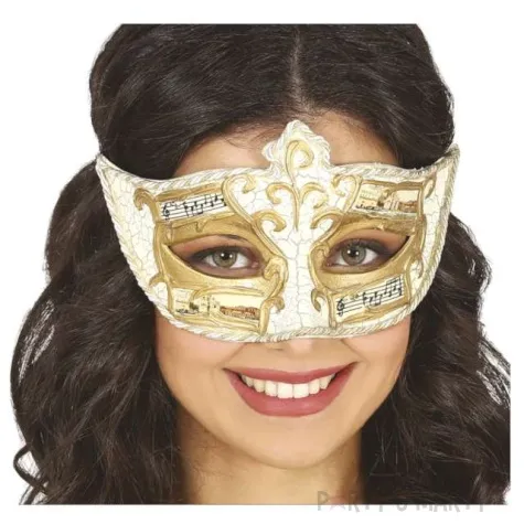 maska karnawalowa wenecka pozlacana zloty guirca