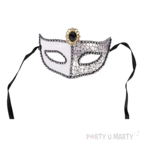 maska karnawalowa wenecka srebrny carnival toys