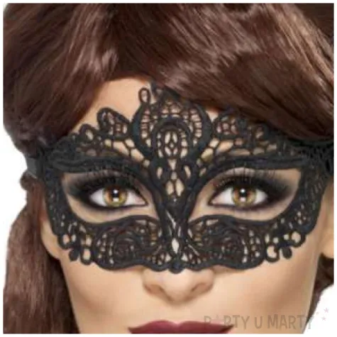 maska karnawalowa wenecka wyszywana czarna smiffys