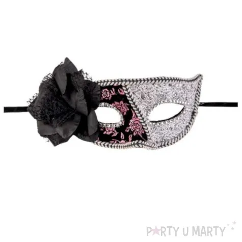 maska karnawalowa wenecka z kwiatem mix carnival toys