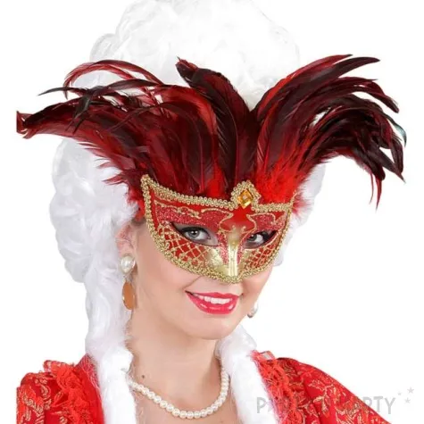 maska karnawalowa wenecka z piorami widmann