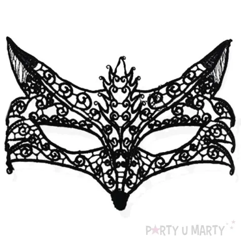 maska karnawalowa wilczyca czarna azurowa