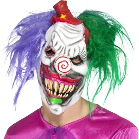 maska klaun joker lateksowa smiffys