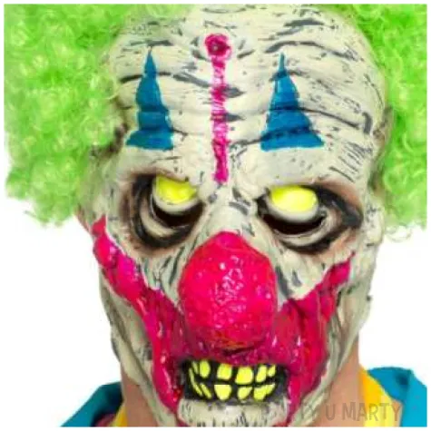 maska klaun psychopata swiecaca w ciemnosci lateksowa smiffys