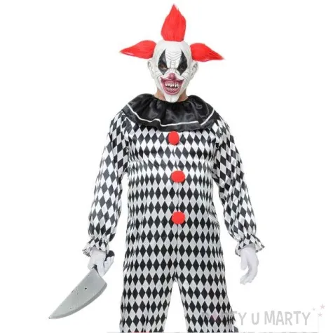 maska klaun psychopata z czerwonymi wlosami widmann