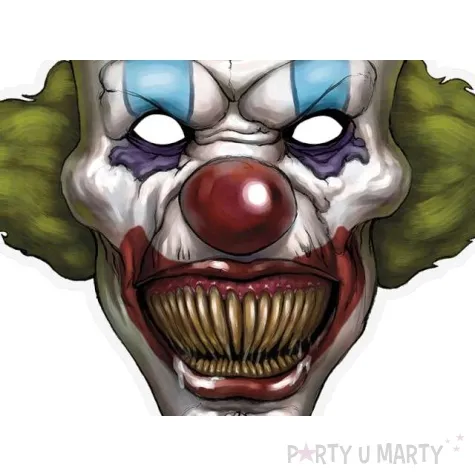 maska klaun straszny papierowa