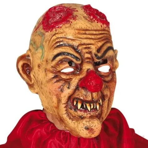 maska klaun z urwanymi rogami lateksowa guirca