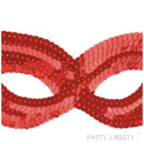 maska kocica czerwona cekinowa arpex