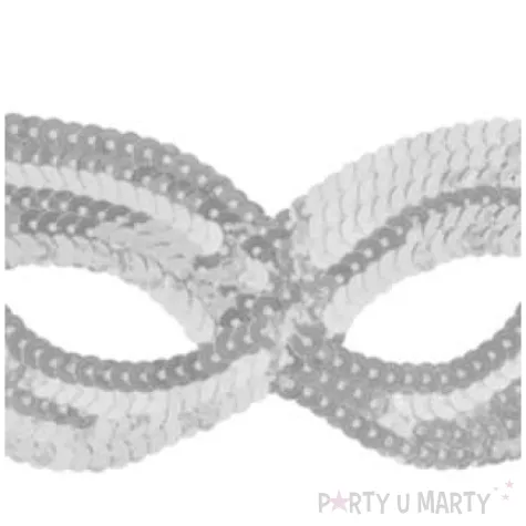 maska kocica srebrna cekinowa arpex