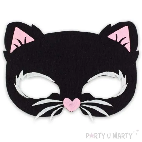maska kotek czarny filcowa godan
