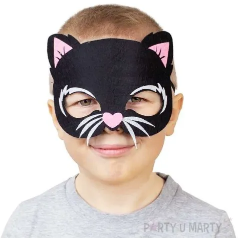 maska kotek czarny filcowa godan