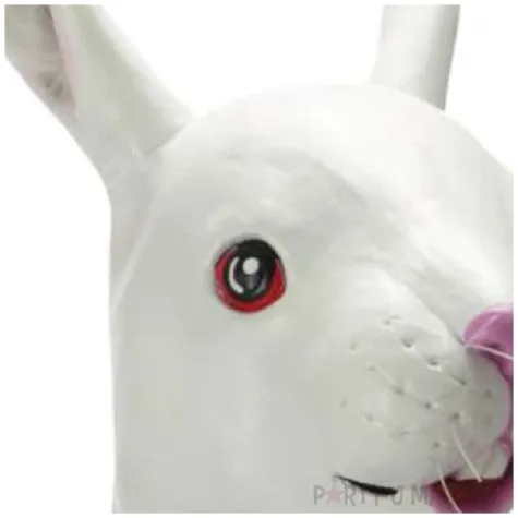 maska krolik biala lateksowa carnival toys