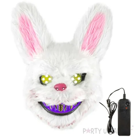 maska krolik pysychopata led fioletowy neon partypal