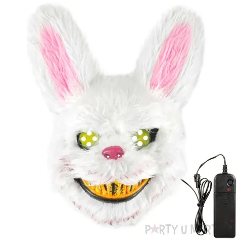 maska krolik pysychopata led pomaranczowy plastik partypal