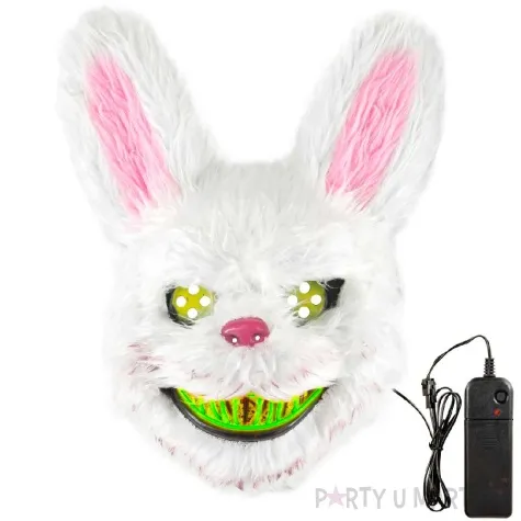 maska krolik pysychopata led zielony neon partypal