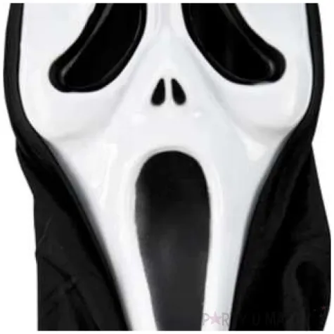 maska krzyk z kapturem bialo czarna partypal