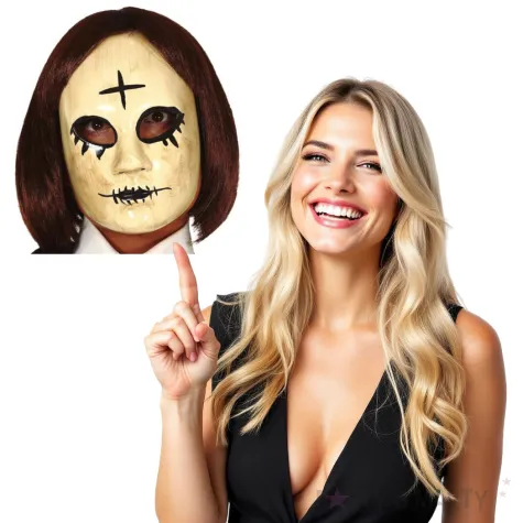 maska kultystka z krzyzem plastikowa guirca