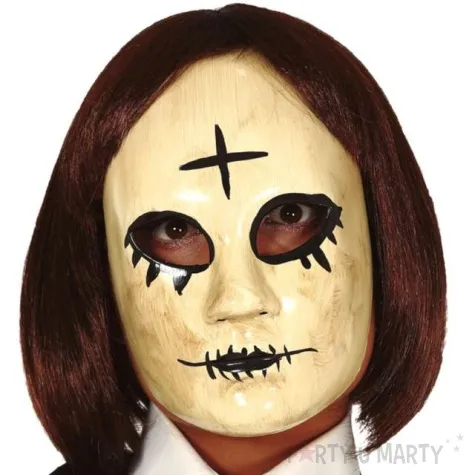 maska kultystka z krzyzem plastikowa guirca