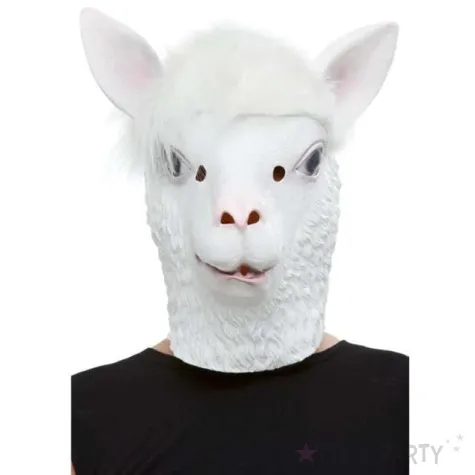 maska lateksowa lama biala smiffys