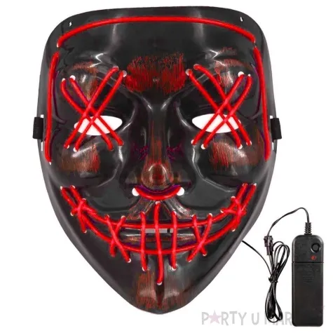 maska noc oczyszczenia led czerwony plastik partypal