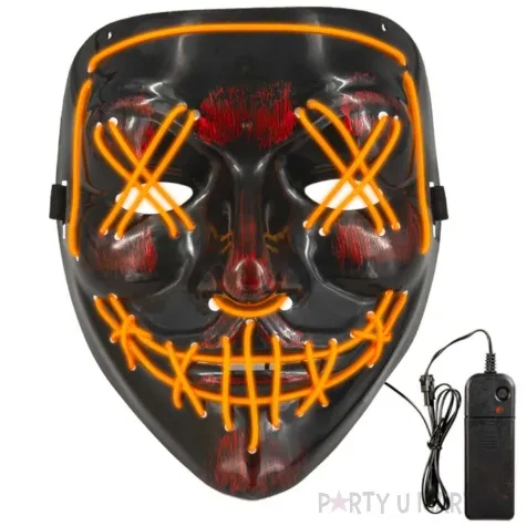 maska noc oczyszczenia led pomaranczowy plastik partypal