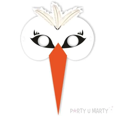 maska papierowa bocian klekotek biala rozm uniwersalny