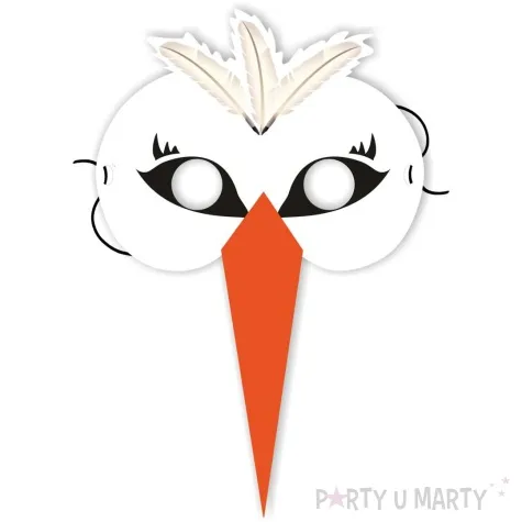 maska papierowa bocian klekotek biala rozm uniwersalny