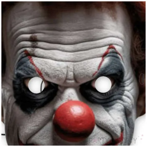 maska papierowa halloween straszny klaun rozm uniwersalny