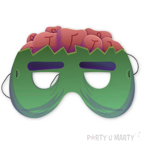 maska papierowa halloween zombie z mozgiem rozm uniwersalny