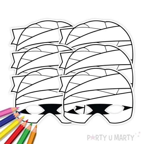 maska papierowa kolorowanka mumia rozm uniwersalny 6 szt