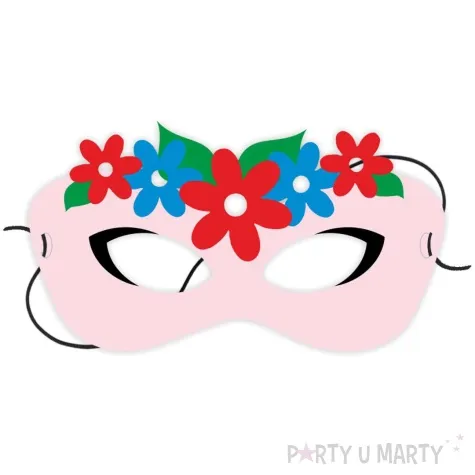 maska papierowa kwiatowy wieniec rozowa jasna rozm uniwersalny