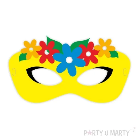 maska papierowa kwiatowy wieniec zolta rozm uniwersalny