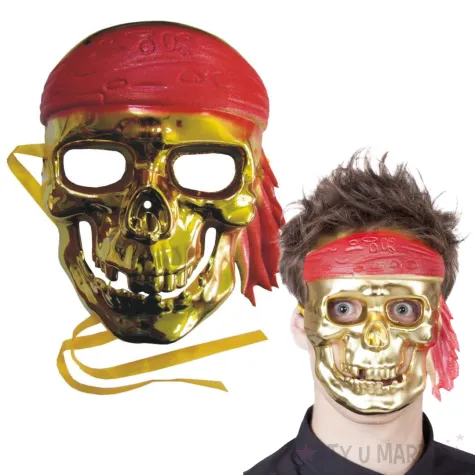 maska piracka czaszka zloty arpex