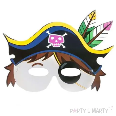 maska pirat papierowa 6 szt