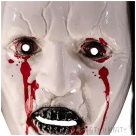 maska potwor z wlosami biala plastikowa carnival toys