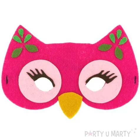 maska sowka rozowa filcowa godan