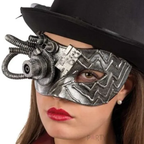 maska steampunk srebrna carnival toys