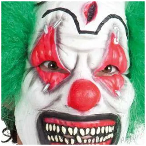 maska straszny klaun lateksowa z wlosami boland