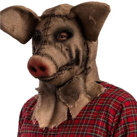 maska swinia z horroru brazowa jutowa carnival toys